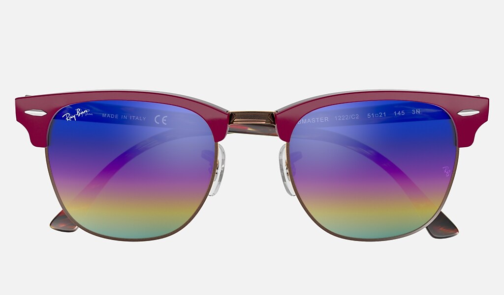 Dexterity proposition One sentence Clubmaster Mineral Flash Lenses Sunglasses in Bordeaux and Blue Rainbow |  Ray-Ban®