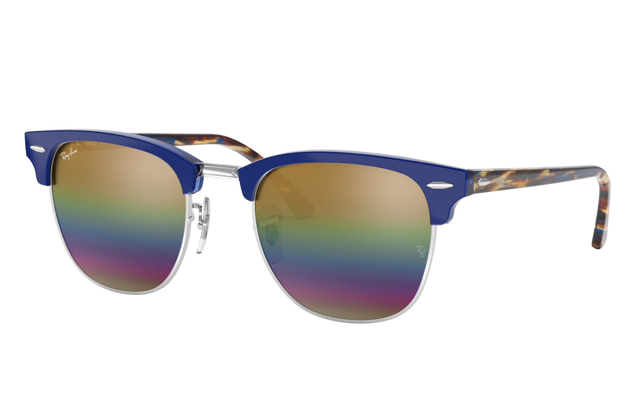Clubmaster Mineral Flash Lenses Sunglasses in Metallic Bronze and Gold  Rainbow | Ray-Ban®