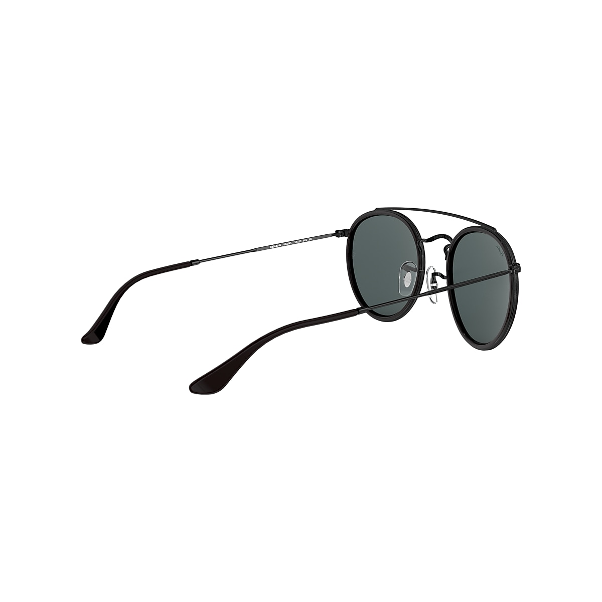 ROUND DOUBLE BRIDGE Sunglasses in Black and Blue/Grey