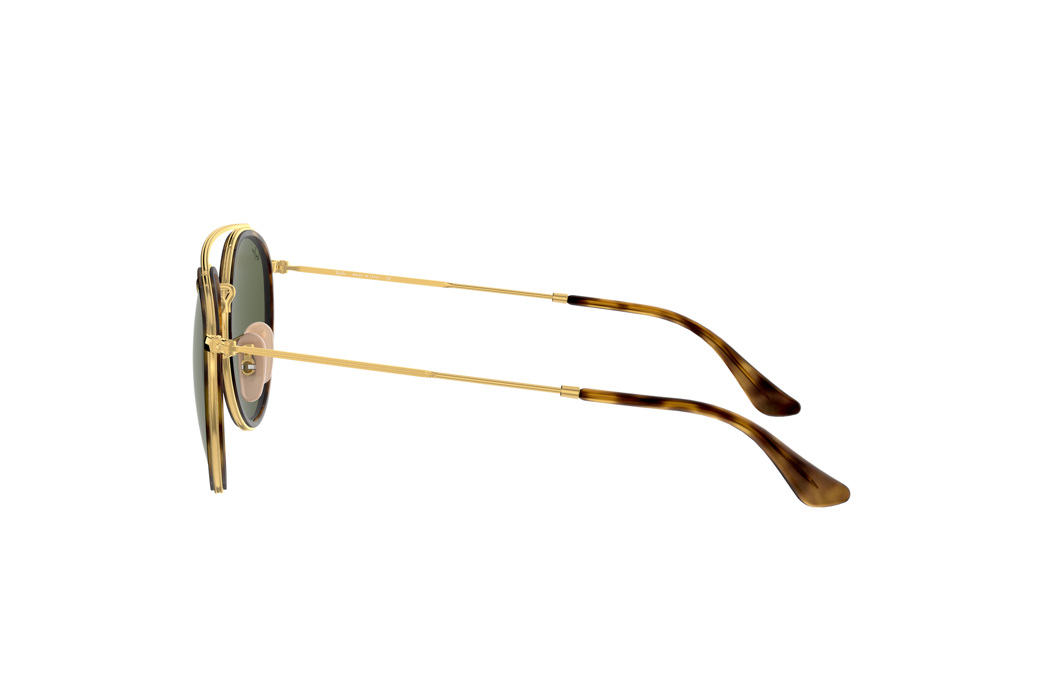 Round Double Bridge Sunglasses in Gold 