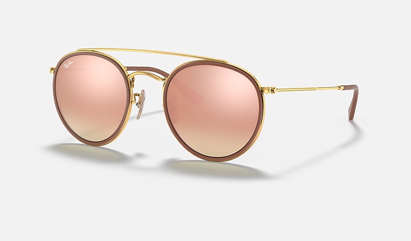 Ungkarl Åre Barmhjertige ROUND DOUBLE BRIDGE Sunglasses in Gold and Copper - RB3647N | Ray-Ban® US