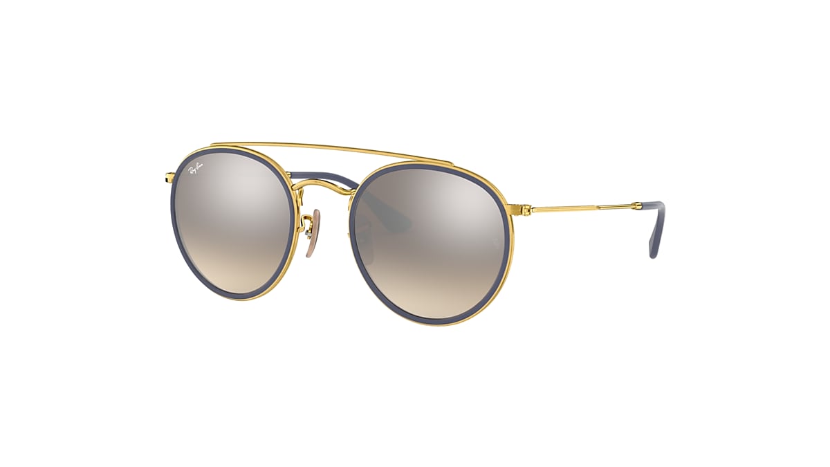 Round Double Bridge Sunglasses in Gold and Silver | Ray-Ban®