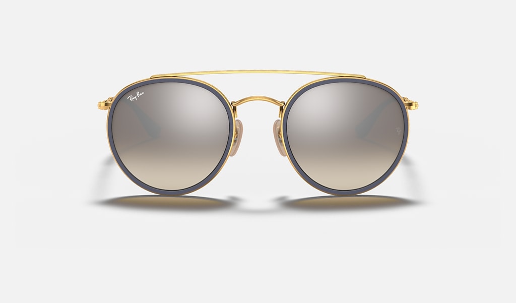 Round Double Bridge Sunglasses in Gold and Silver | Ray-Ban®