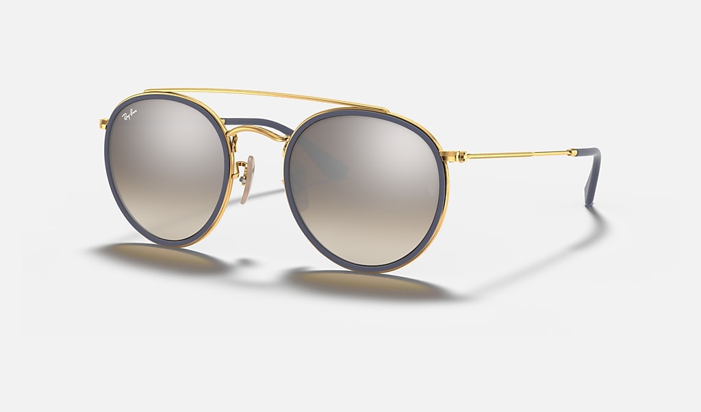 Positief ideologie Verliefd Round Double Bridge Sunglasses in Gold and Silver - RB3647N | Ray-Ban® CA