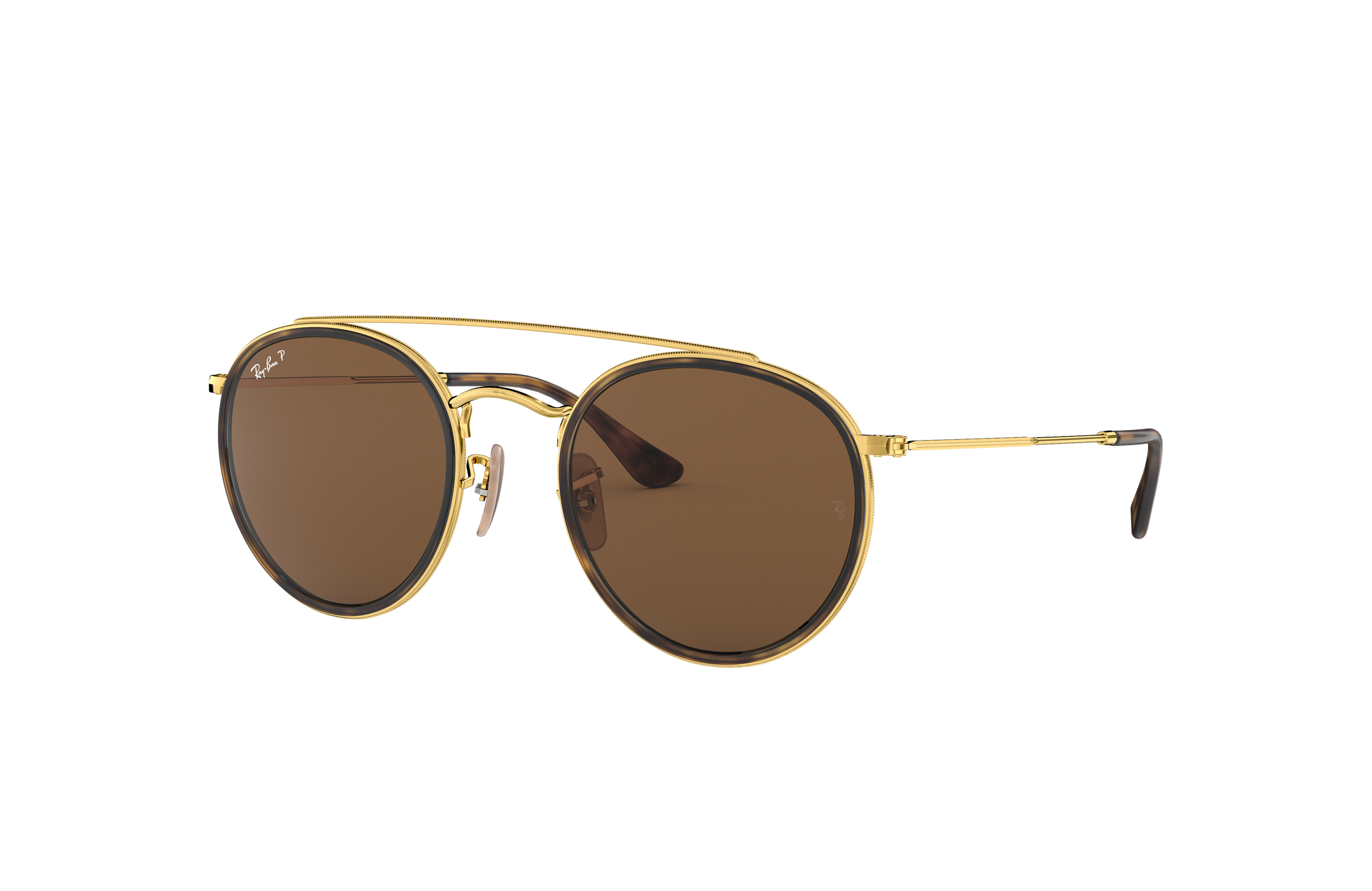 ray ban round double bridge gold