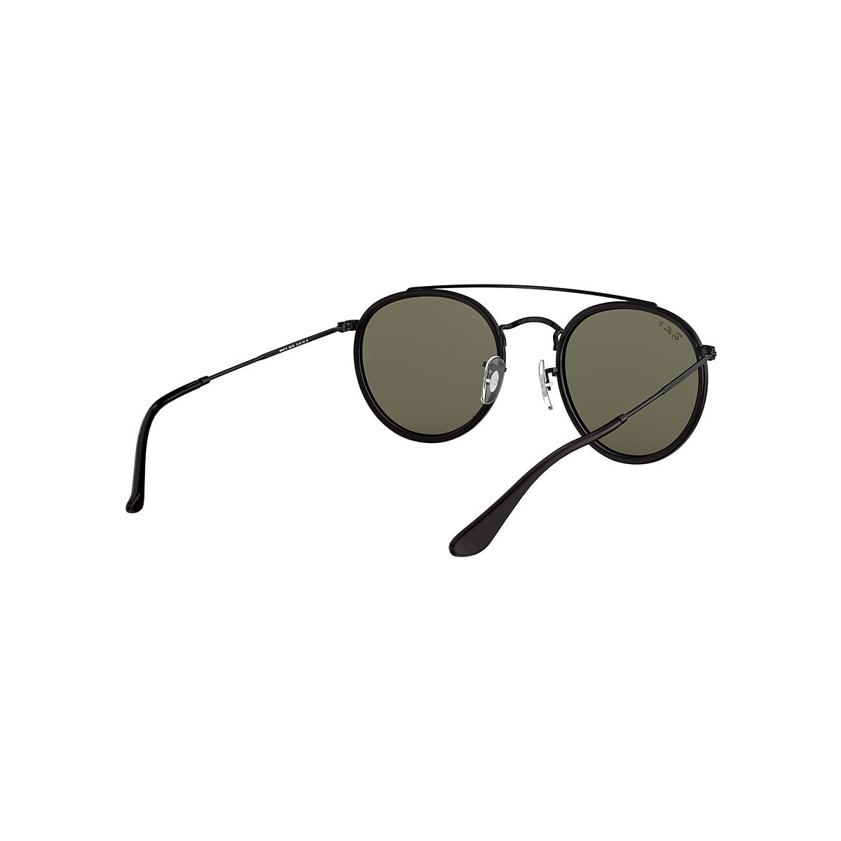ROUND DOUBLE BRIDGE Sunglasses in Arista Gold and G-15 Green