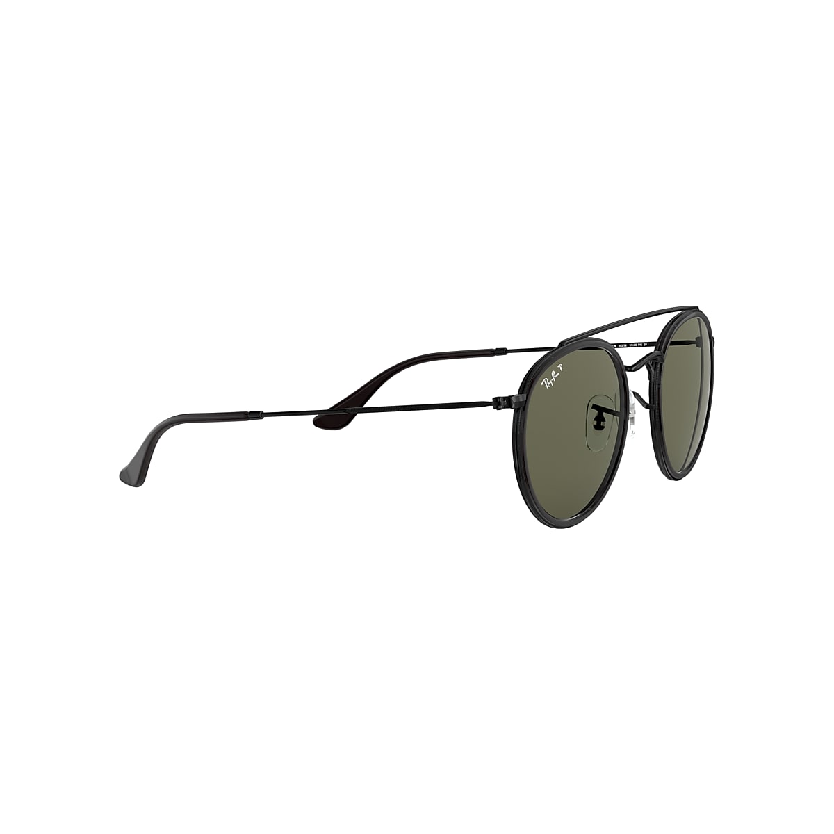 ROUND DOUBLE BRIDGE Sunglasses in Black and Green - RB3647N | Ray