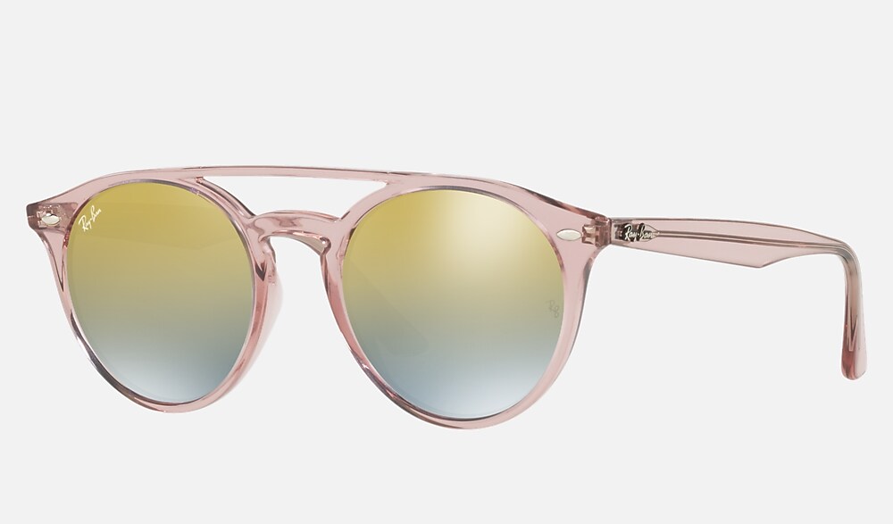 RB4279F Sunglasses in Pink and Green Gradient Mirror (51-20