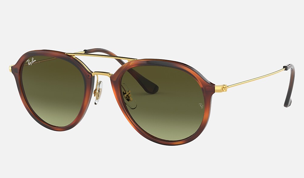 RB4253 Sunglasses in Striped Red Havana and Green Gradient (53-21