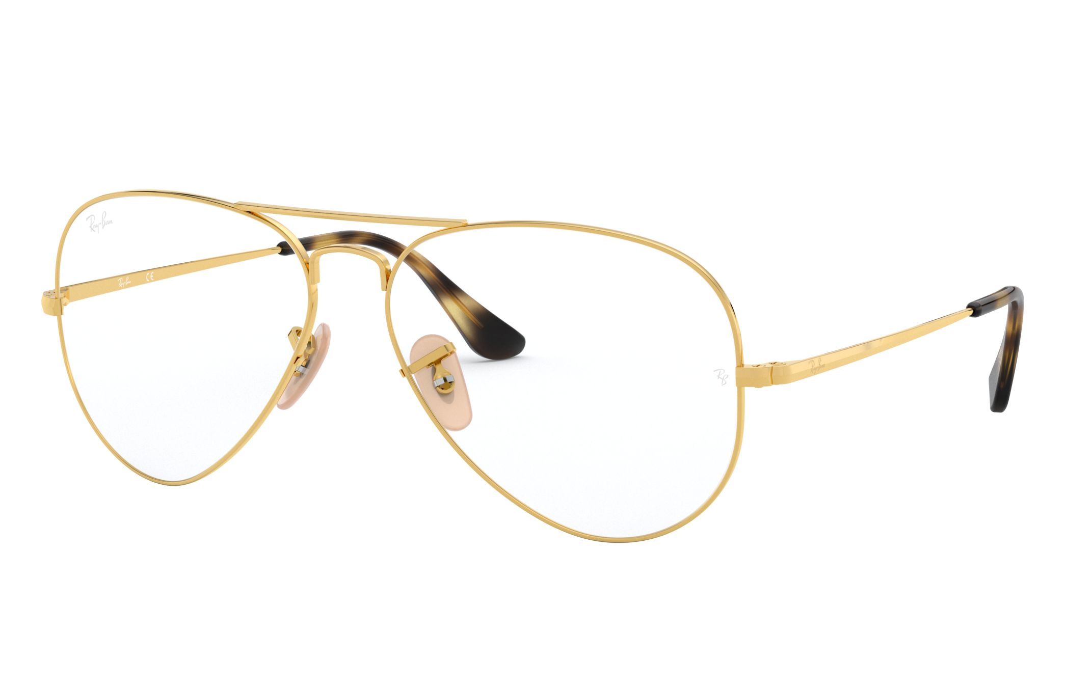 Classsic Vintage Aviator Clear Lens Crystal Transparent&Gold Frame Eye Glasses 