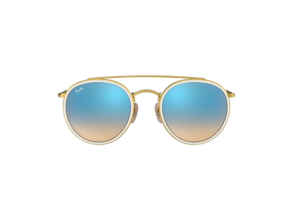 ROUND DOUBLE BRIDGE Sunglasses in Gold and Blue - RB3647N | Ray-Ban® GB