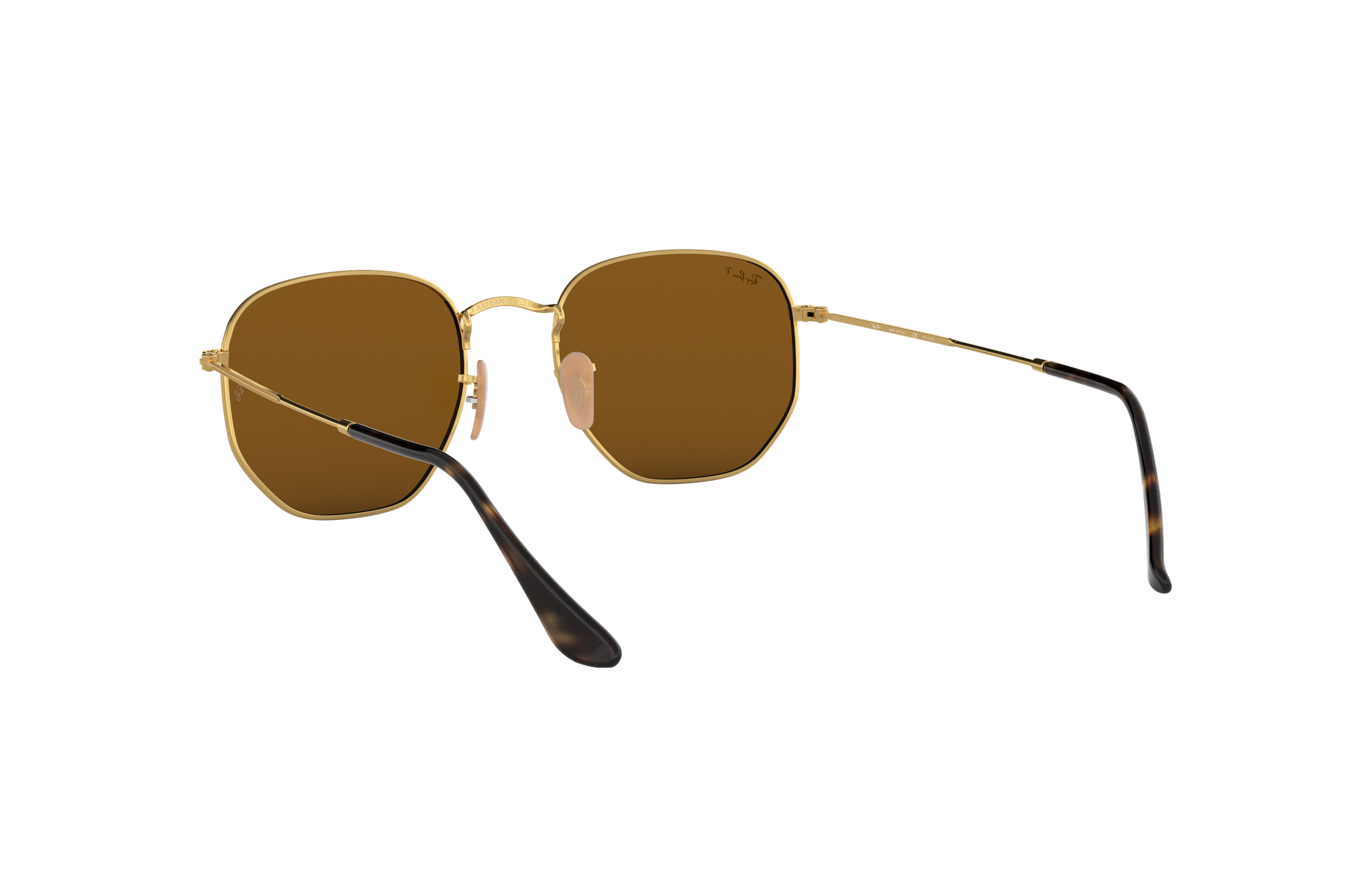 Occhiali da Sole Hexagonal Flat Lenses in Oro e Marrone | Ray-Ban®