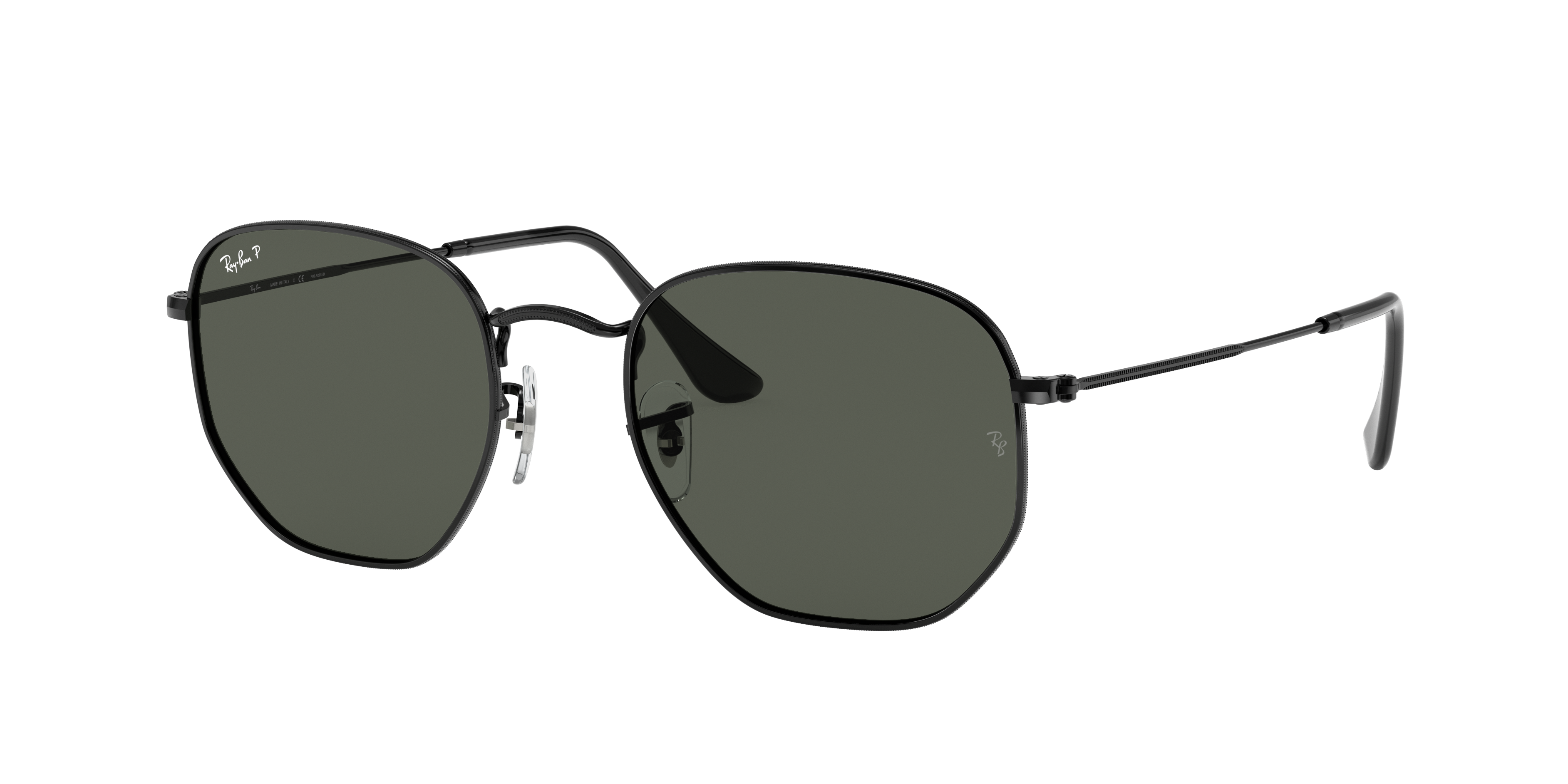 picar Canguro Edad adulta Gafas de Sol Hexagonal Flat Lenses en Negro y Verde | Ray-Ban®
