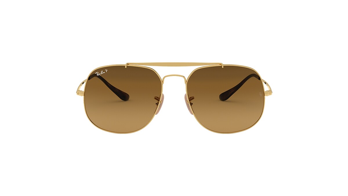 perle Peer Synes General Sunglasses in Gold and Brown | Ray-Ban®