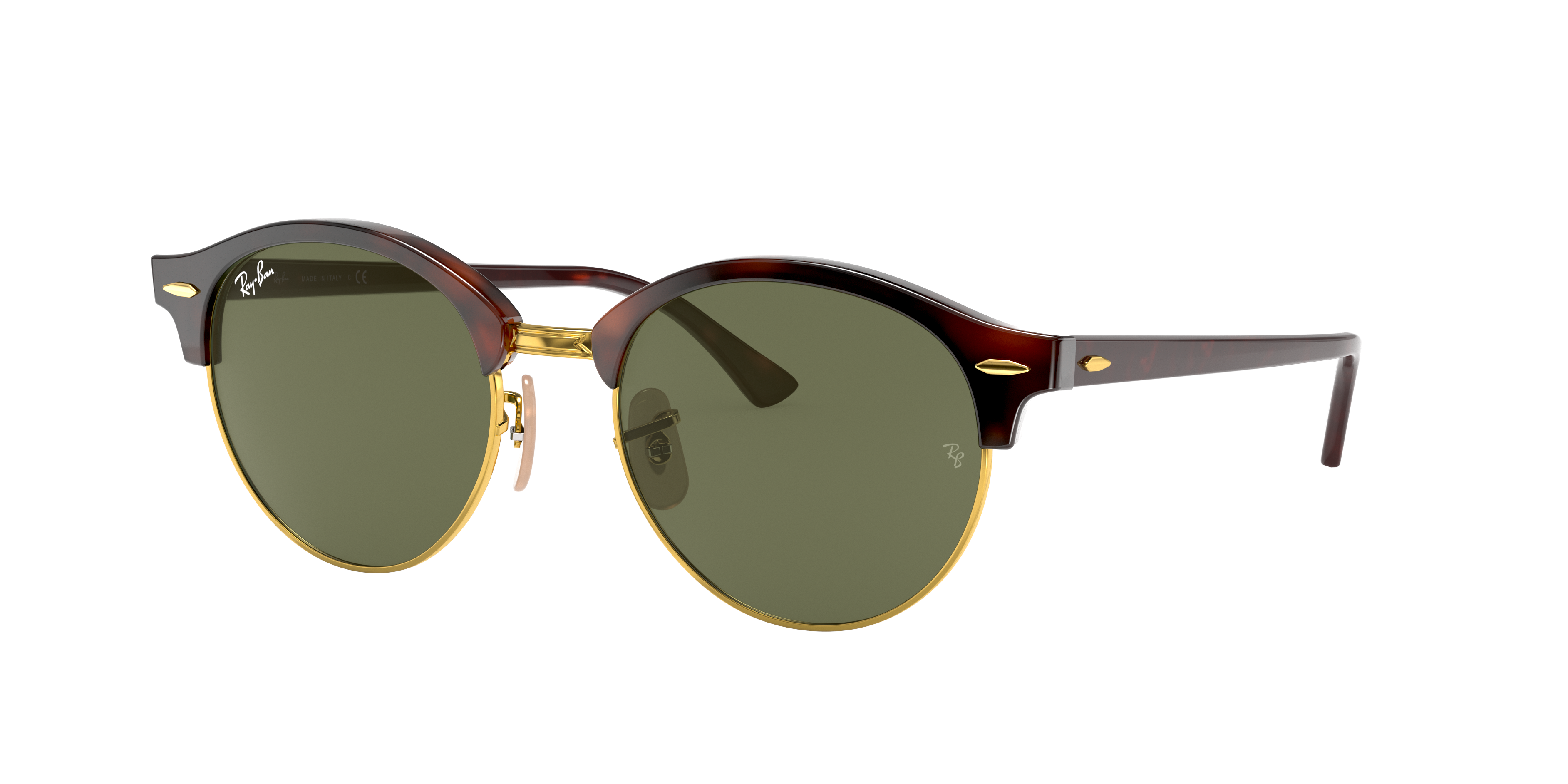 Red Havana Sunglasses in G15 Green and Clubround Classic RB4246F