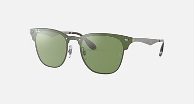 BLAZE CLUBMASTER Sunglasses in Silver and Dark Green Silver RB3576N Ray Ban