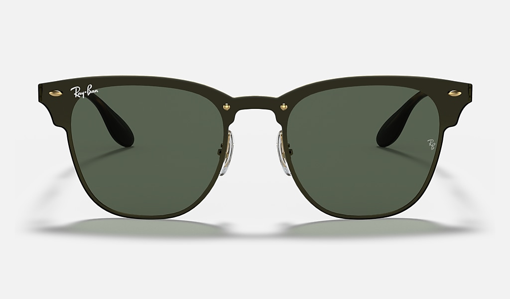Photo Premedication safety Blaze Clubmaster Sunglasses in Gold and Green | Ray-Ban®
