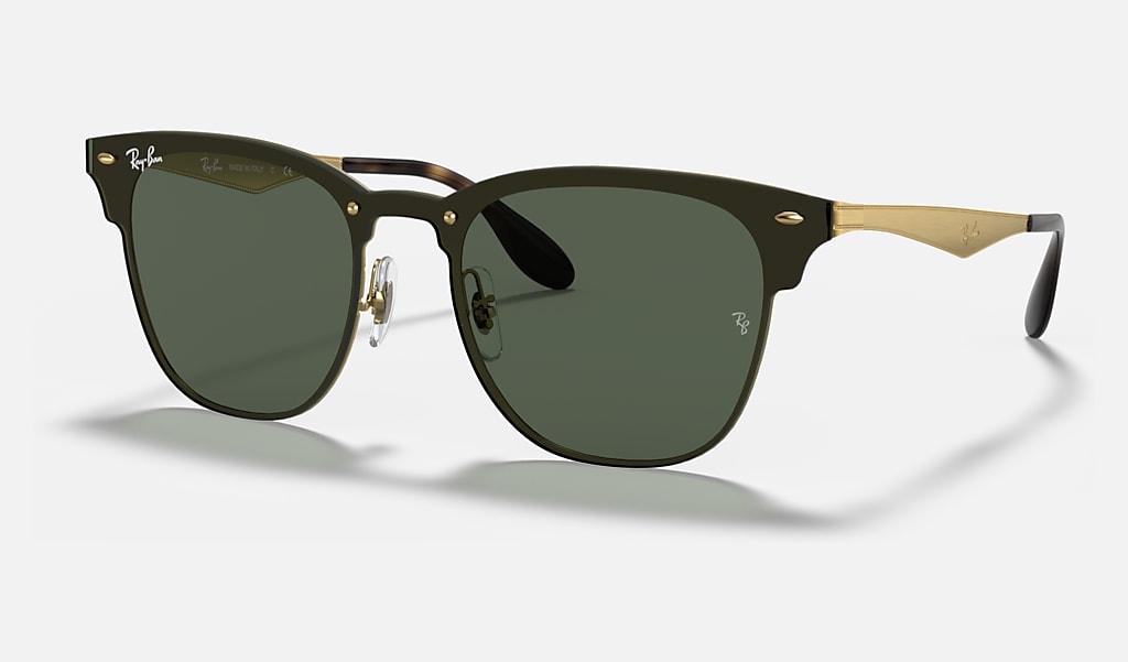 Blaze Clubmaster Sunglasses in Gold and Green | Ray-Ban®