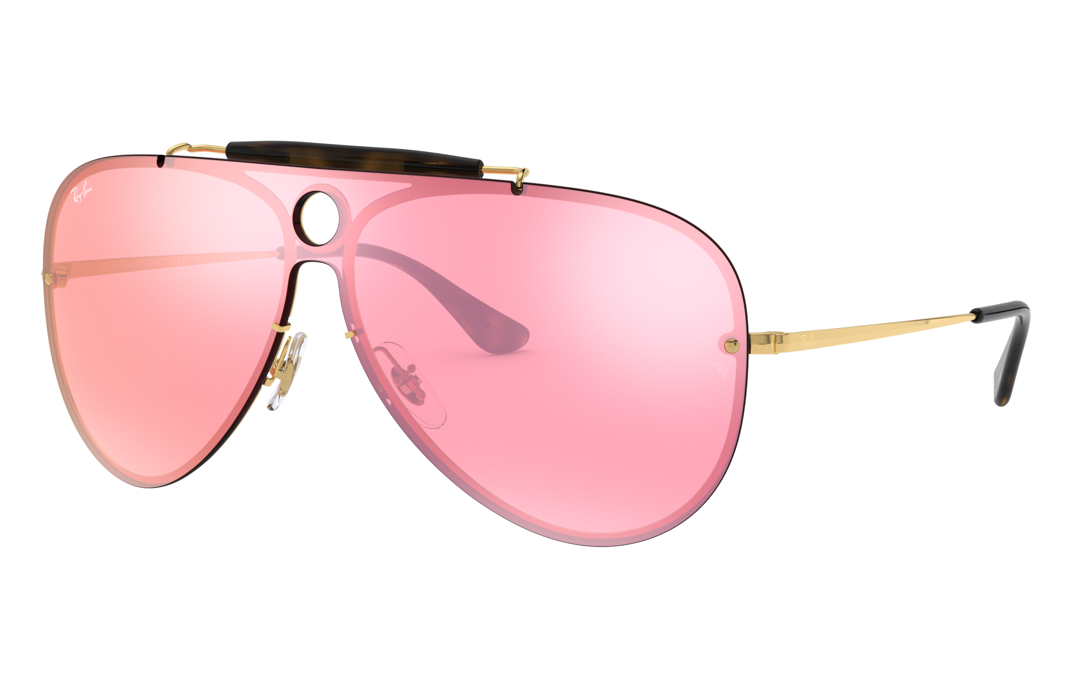 Blaze Shooter Sunglasses in Gold and Pink | Ray-Ban®