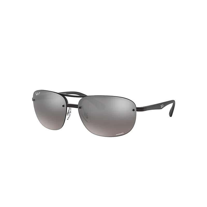 Ray-Ban Rb4275ch Chromance Sunglasses Black Frame Silver Lenses Polarized 63-15