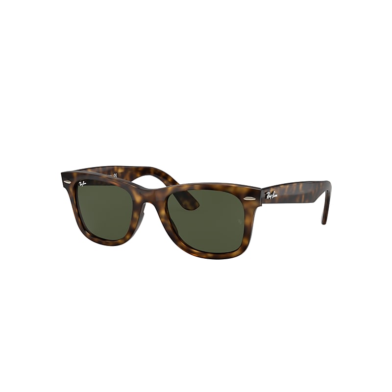 Ray-Ban Wayfarer Ease Sunglasses Tortoise Frame Green Lenses 50-22