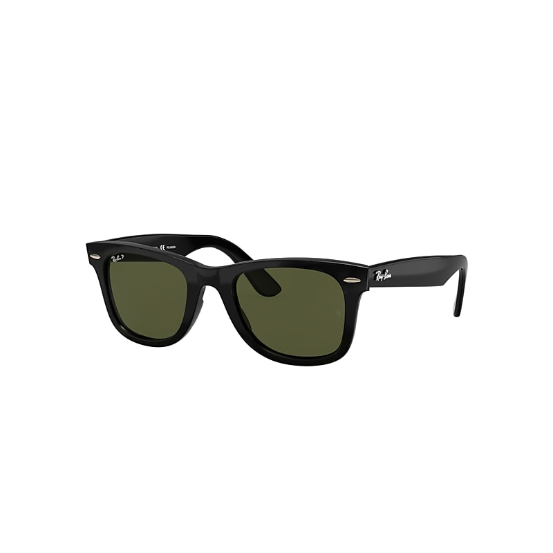Ray-Ban Wayfarer Ease Sunglasses Black Frame Green Lenses Polarized 50-22
