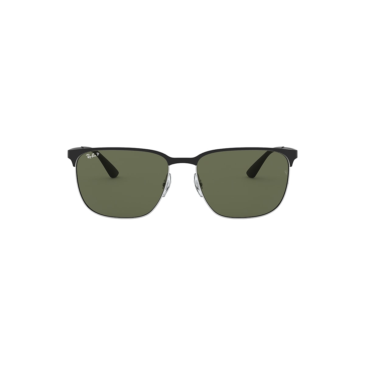 RB3569 Sunglasses in Black On Silver and Green - Ray-Ban