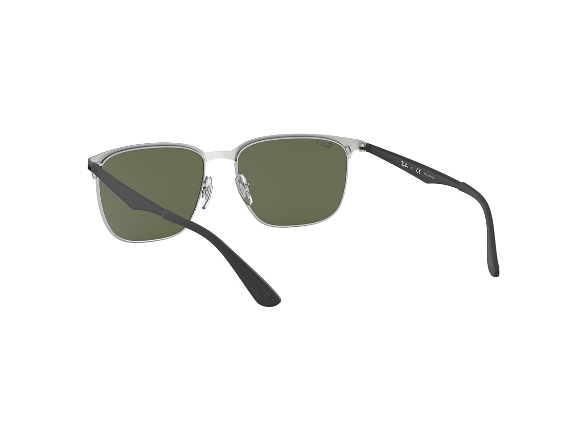 RB3569 Sunglasses in Black On Silver and Green - Ray-Ban