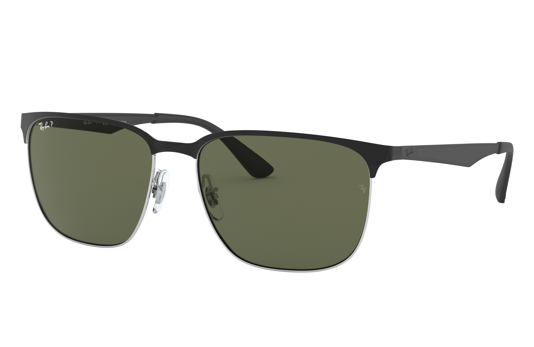 Rb3569 Sunglasses in Black On Silver and Green | Ray-Ban®
