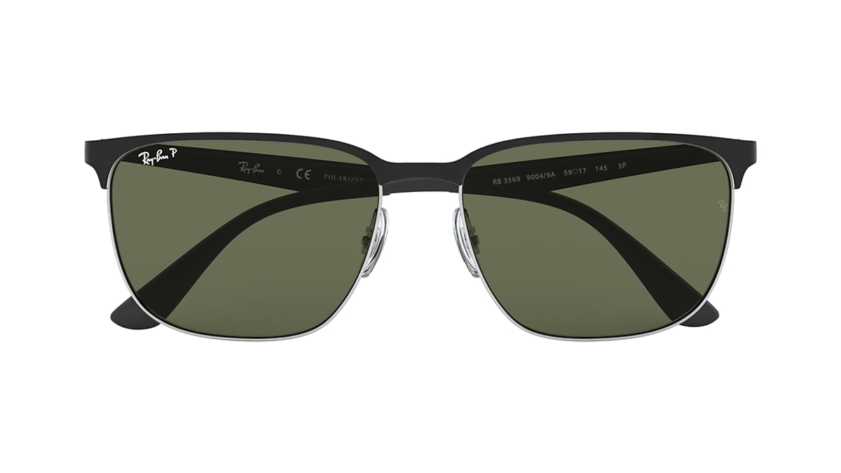 【レイバン公式ストア】 Ray-Ban® RB3569 サングラス | シルバー上にブラック X G-15 グリーン - RB3569