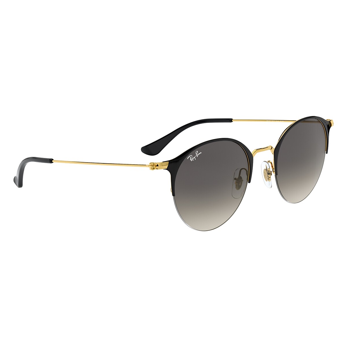 Ray-Ban Rb3578 Sunglasses Black On Gold Frame Grey Lenses 50-22