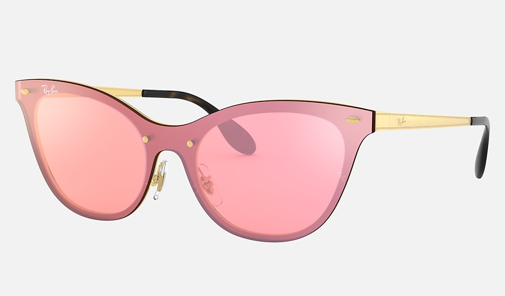 Blaze Cat Eye Sunglasses in Gold and Pink | Ray-Ban®