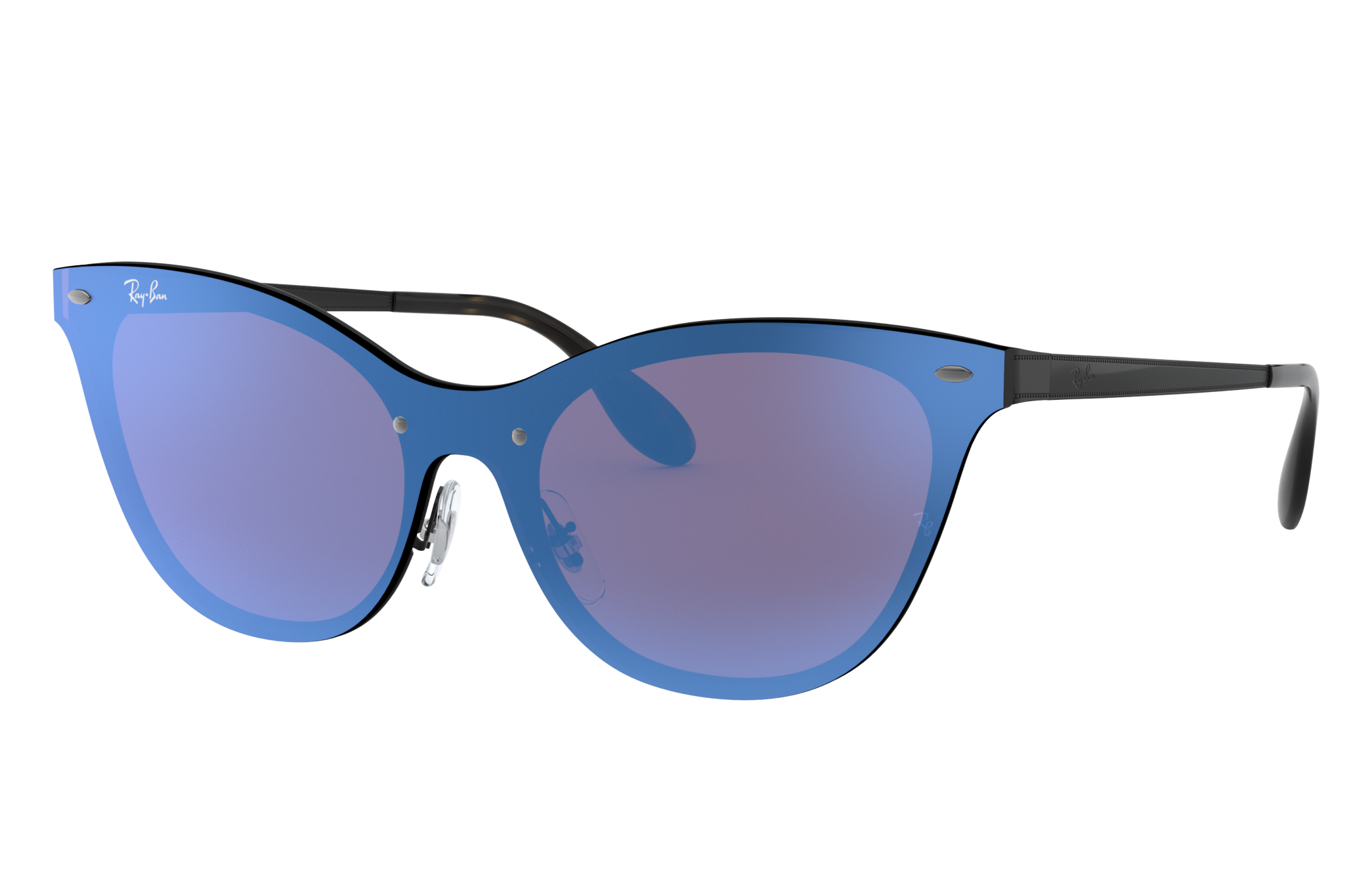 Blaze Cat Eye Sunglasses in Black and Violet/Blue | Ray-Ban®