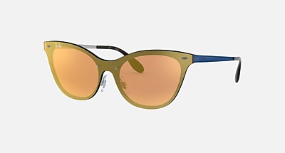 BLAZE CAT EYE Sunglasses in Gold and Pink Mirror - RB3580N  display picture 3