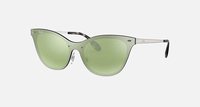 BLAZE CAT EYE Sunglasses in Silver and Dark Green/Silver - RB3580N 