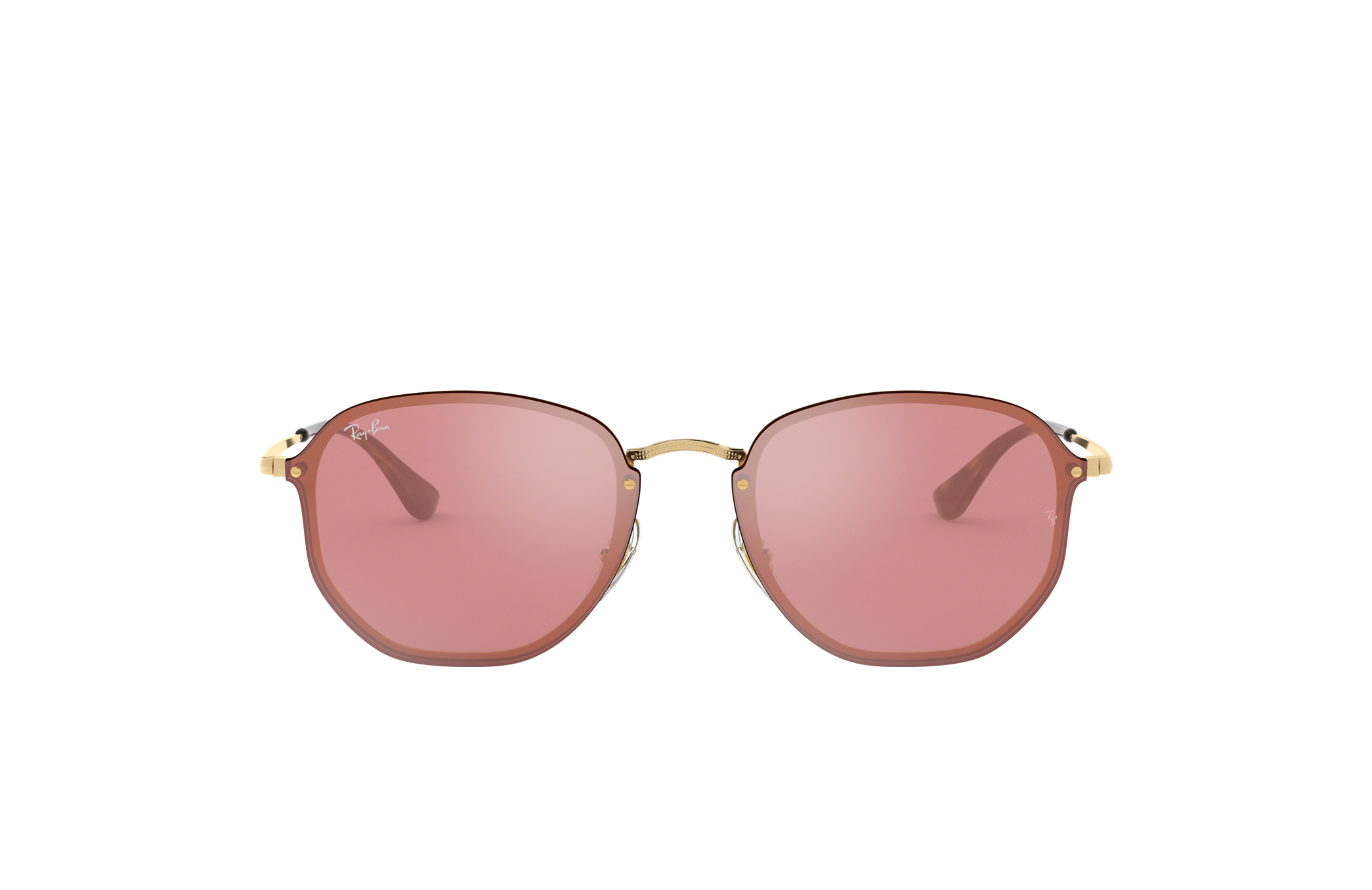 ray ban rose gold hexagonal