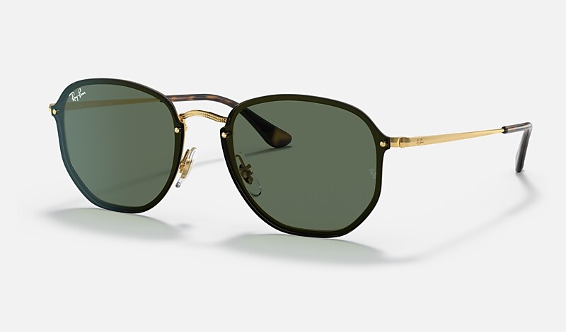 BLAZE HEXAGONAL Sunglasses in Gold and Dark Green - RB3579N | Ray