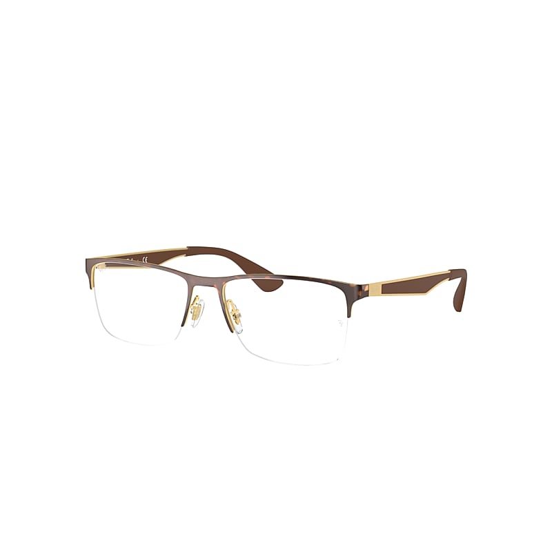 Ray-Ban Rb6335 Eyeglasses Brown Frame Clear Lenses Polarized 54-17