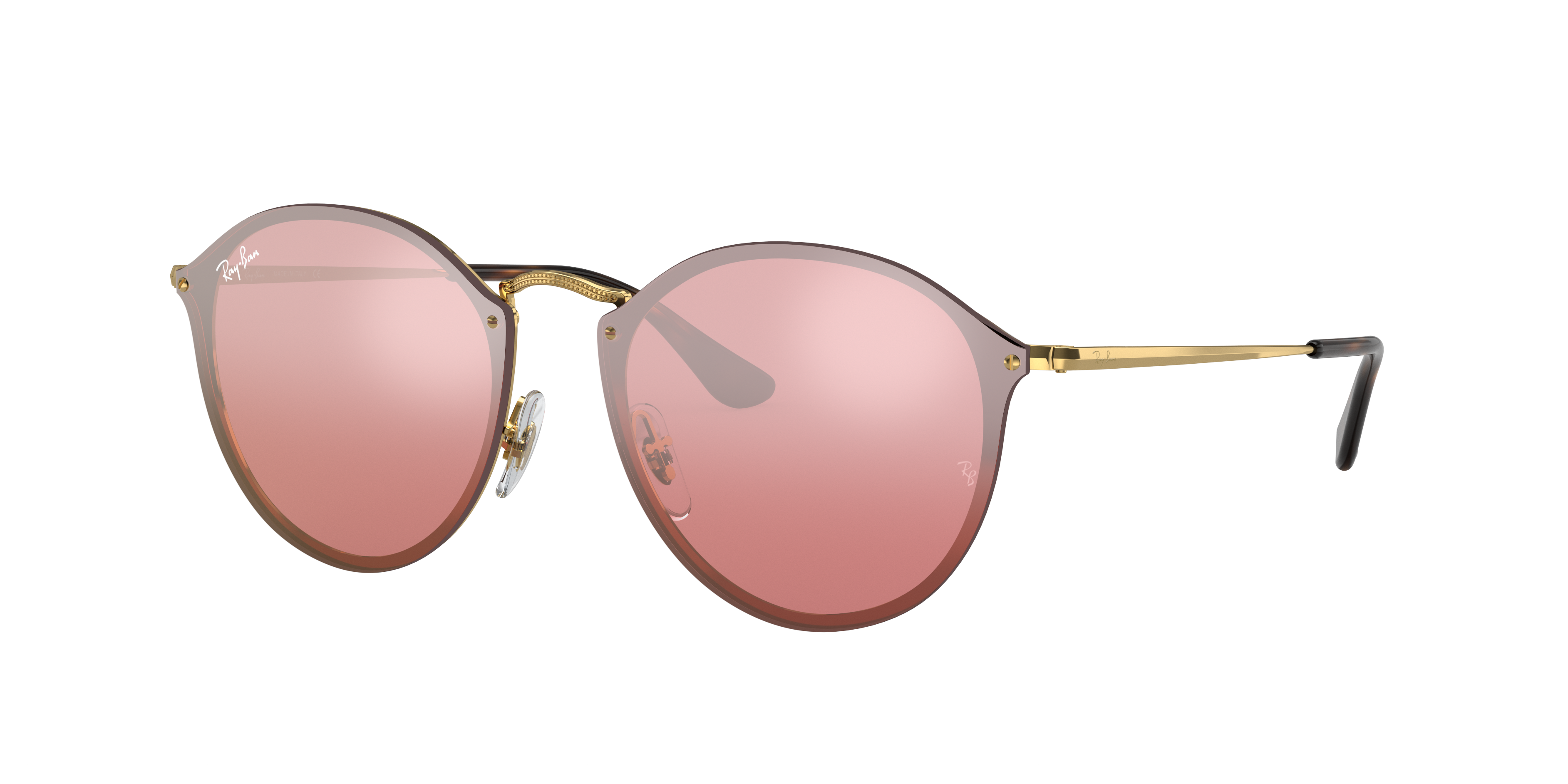 Blaze Round Sunglasses in Gold and Pink | Ray-Ban®