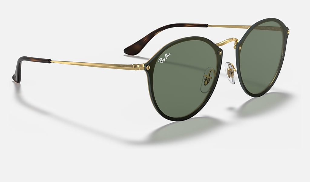 haalbaar hoek Knipoog Blaze Round Sunglasses in Gold and Green | Ray-Ban®