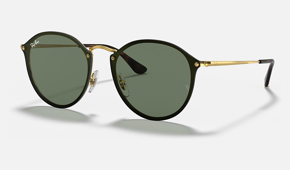 Blaze Round Sunglasses in Gold and Green | Ray-Ban®