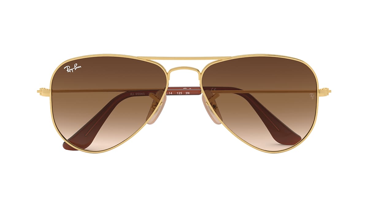 AVIATOR KIDS Sunglasses in Gold and Brown RB9506S Ray Ban US