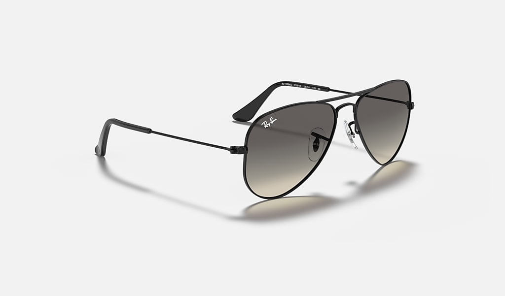 Aviator Kids Sunglasses in Black and Grey | Ray-Ban®