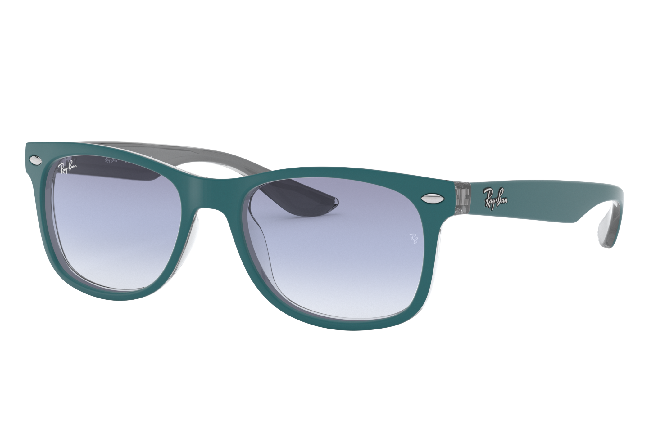 New Wayfarer Kids Sunglasses in Turquoise On Grey and Light Blue | Ray-Ban®