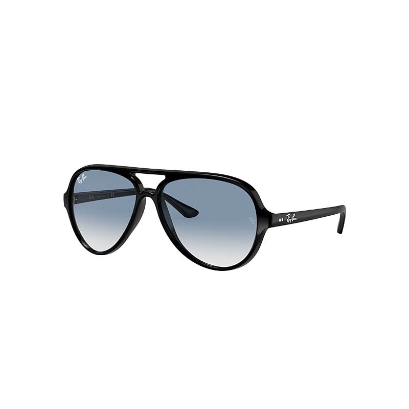 Ray-Ban Cats 5000 Classic Sunglasses Black Frame Blue Lenses 59-13