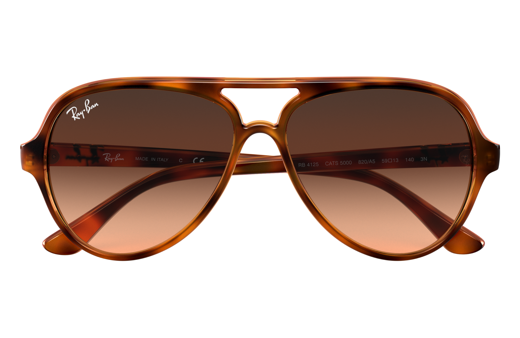 ray ban rb4125 cats sunglasses brown frame brown gradient lens