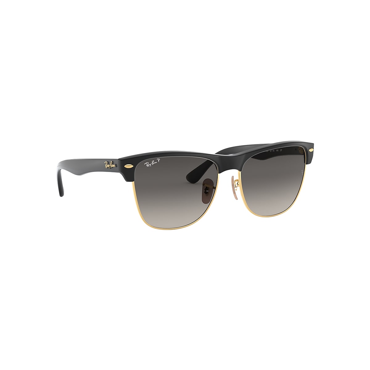 Clubmaster Oversized Sunglasses in Black and Grey | Ray-Ban®
