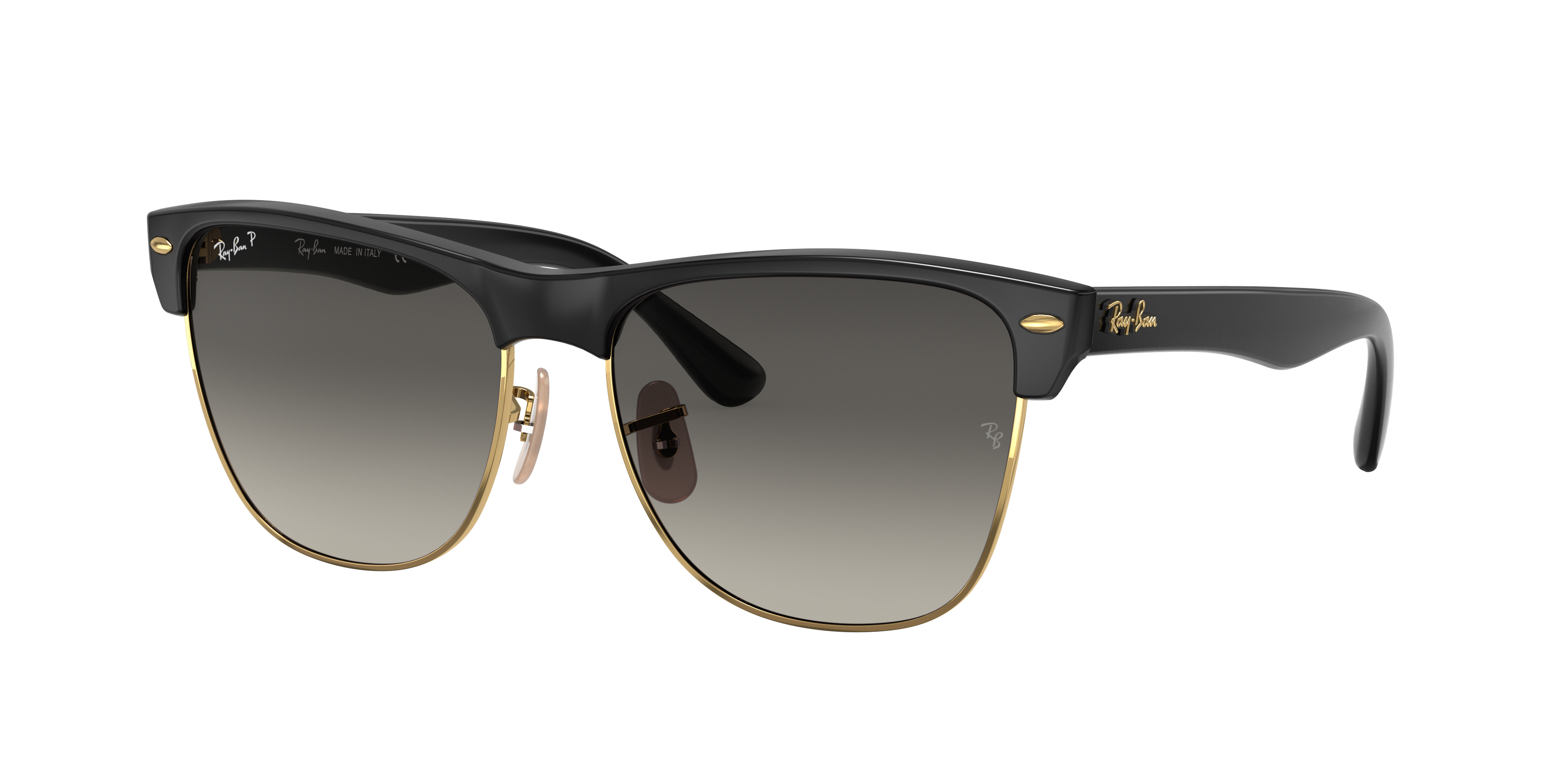 Clubmaster Oversized Sunglasses in Black and Grey | Ray-Ban®