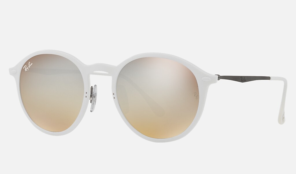 uitbreiden steno vervangen Round Light Ray Sunglasses in White and Silver | Ray-Ban®