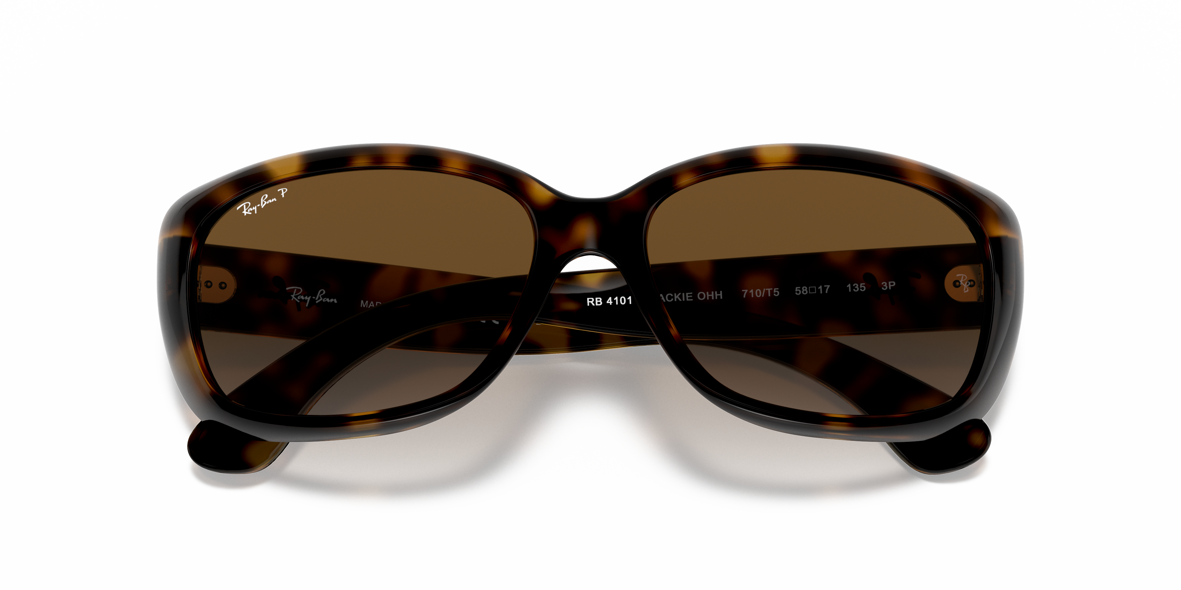Accessoires Zonnebrillen & Eyewear Brillen Ray-Ban Zonnebril Frame Alleen RB 4101 Jackie oh 710 Dark Tortoise Italië 58 mm 